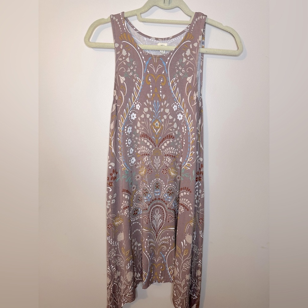 O’Neil tan sundress with pattern